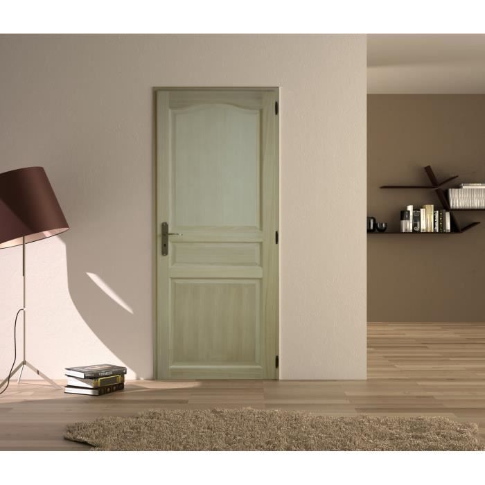 BLOC PORTE EN PAULOWNIA 3 PANNEAUX LARGEUR 83 DROIT / PROMO