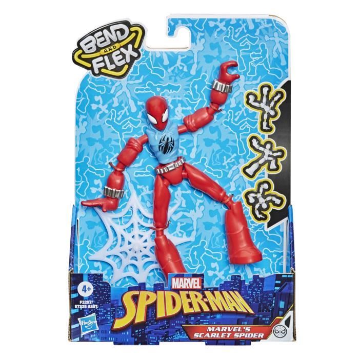 MARVEL SPIDER-MAN - Bend and Flex - Figurine flexible Scarlet Spider de 15 cm - avec accessoire - à partir de 4 ans