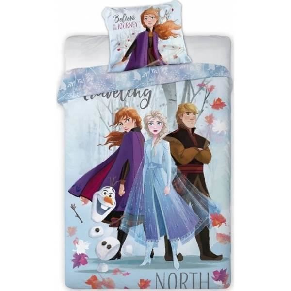 Reine des Neiges- Parure de couette 140 x 200 cm + taie d'oreiller + Drap Housse 90 x 190 cm Turquoise - HOMEROKK