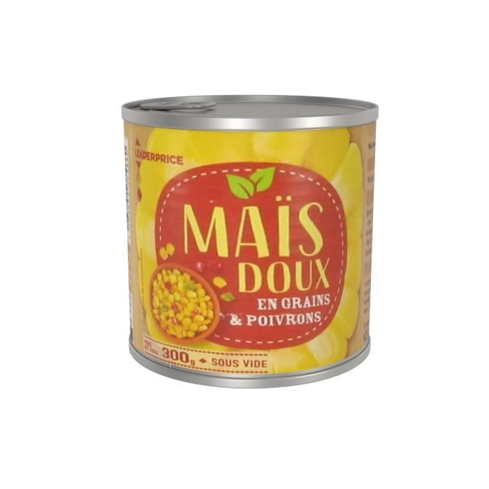 Maïs doux en grains et poivrons - 285g