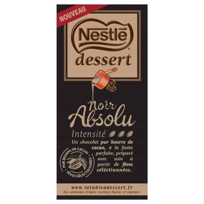 Nestlé Dessert Tablette Noir Absolu 170g (lot de 10 x 3 tablettess)