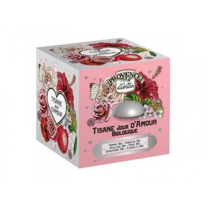 Provence d' Antan Tisane Jour d'Amour Bio Cube Métal 24 sachets