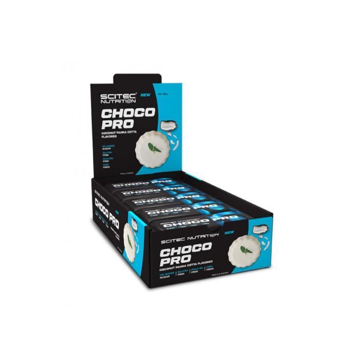 Boîte barres choco pro (20X50g) - Noix de coco Panacotta