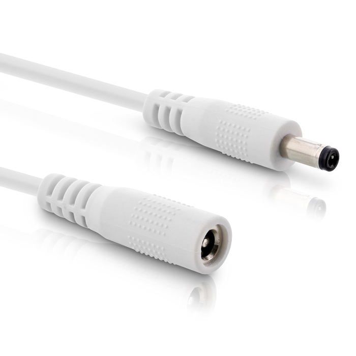 InLine Câble dextension alimentation DC 5 5×2 5 mm AWG18 140W - Blanc