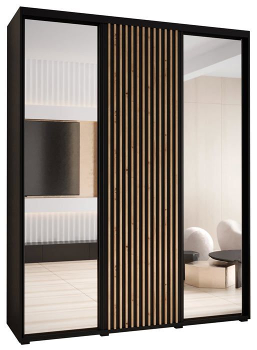 Armoire 2 Portes COMO - 245,5 X 100 X 40 Cm - Blanc Ou Noir - Rangement Chambre, Dressing - Montage Facile (livraison Sur Palette)