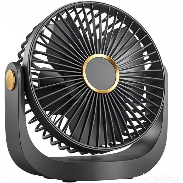 Ventilateur de bureau portable avec veilleusebatterie rechargeable USB 4000 mAh5 vitesses et rotation à 360° – Mini ventilateur - Hom