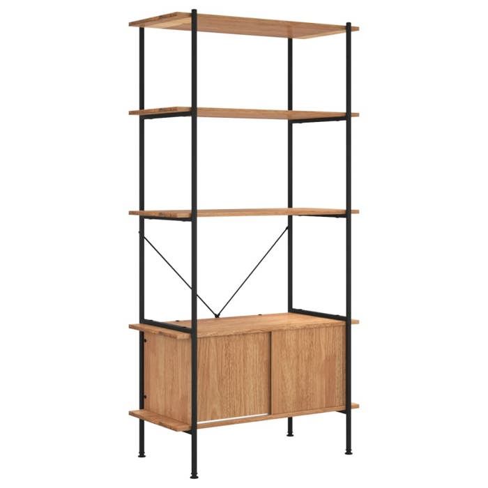 Meuble de rangement/Bibliothèque contemporain Étagère à 5 niveaux armoire 80x40x163cm Acier bois dingénierie（3305424）ZKY