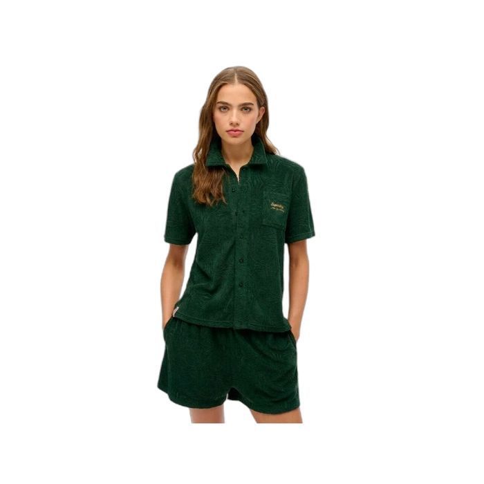 Chemise Superdry Femme Country Club Vert Coton Vert Cdiscount