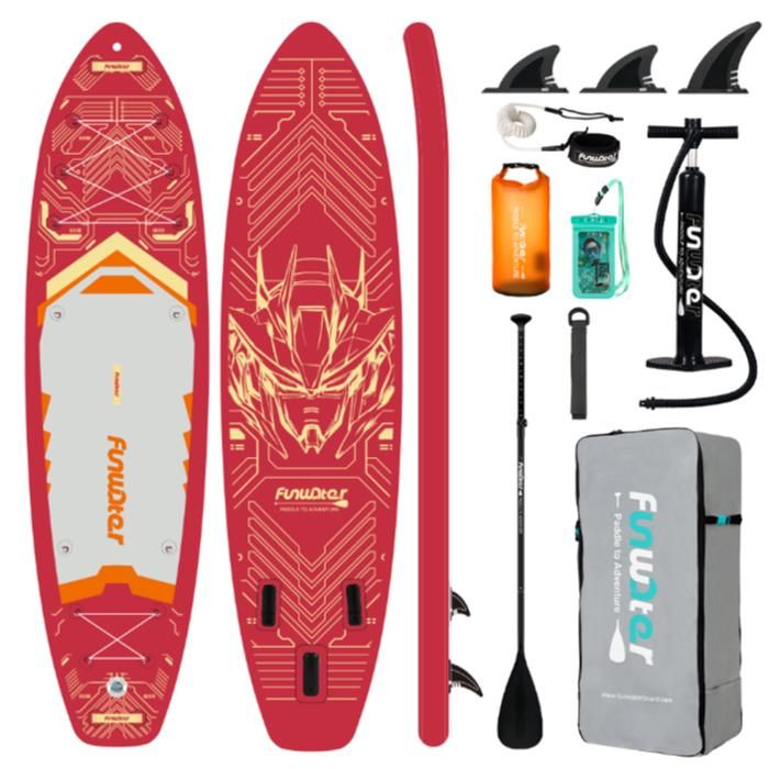 FunWater SUPFW50C 3 ailettes EVA antidérapant corde élastique pour les aventures stables poids 13 3 kg capacité 200 kg