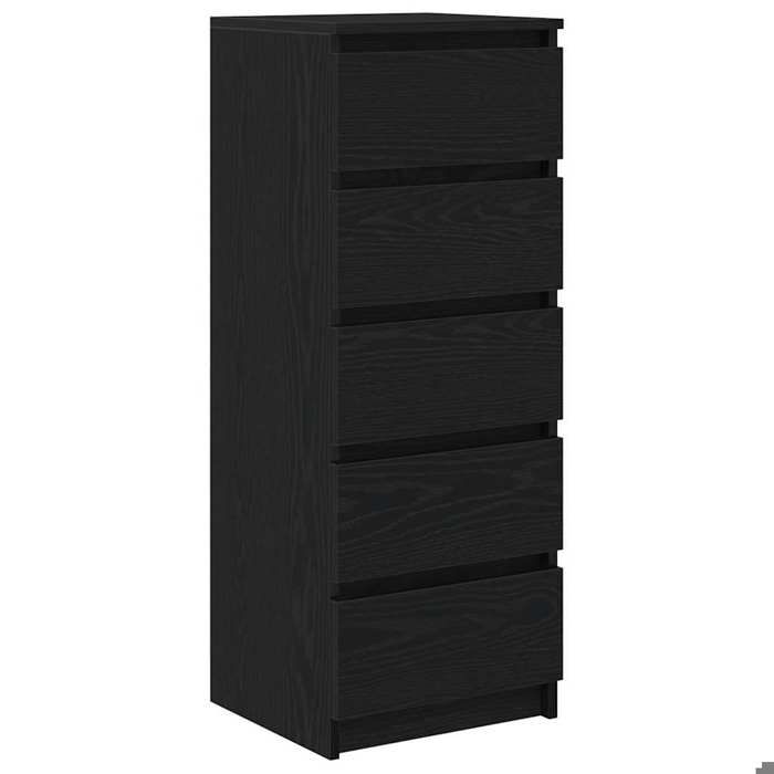 Buffet avec tiroirs en chêne noir - vidaxl - 375x35x99 cm - Bois dingénierie - 5 tiroirs - Capacité totale 60 kg