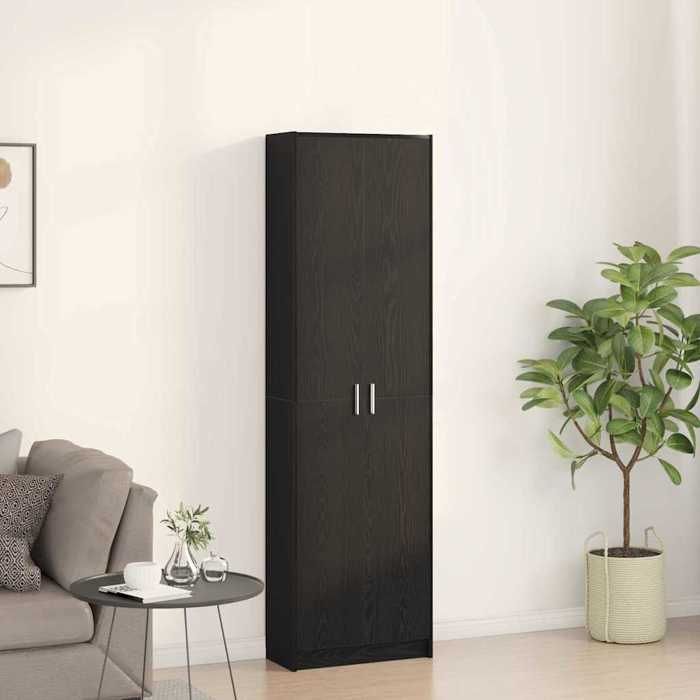 Moderne Armoire/Cabinet BURKE pour salon/chambre Chêne noir 55x25x189 cm Bois dingénierie AA3438