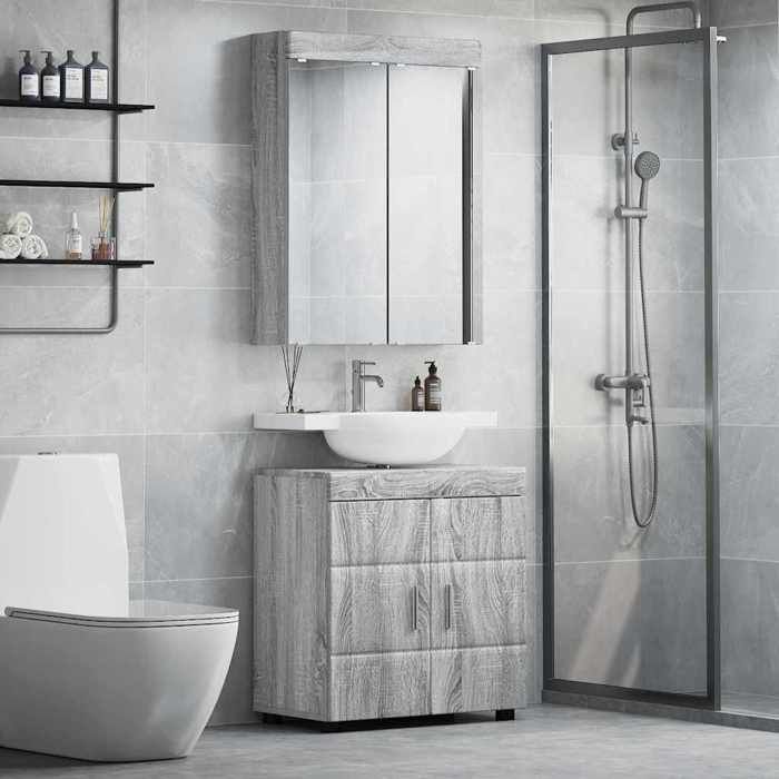 NEW 2026 Ensemble de mobilier de salle de bain DESGIN CLASSIQUE TULUM Gris Sonoma contemporain L6118 NEW 2026 Ensemble de mobilier de salle de bain DESGIN CLASSIQUE TULUM Gris Sonoma contemporain L6118
