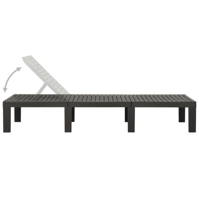 Anthracite Chaise/Meuble dextérieur SARAZYJ - Chaise longue - plastique - Anthracite - Hot75957776