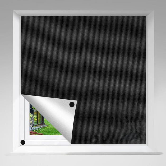 Store occultant pour fenêtre de toit - 100 x 145 cm - Sans perçage - 100 % opaque - Protection solaire - Portable