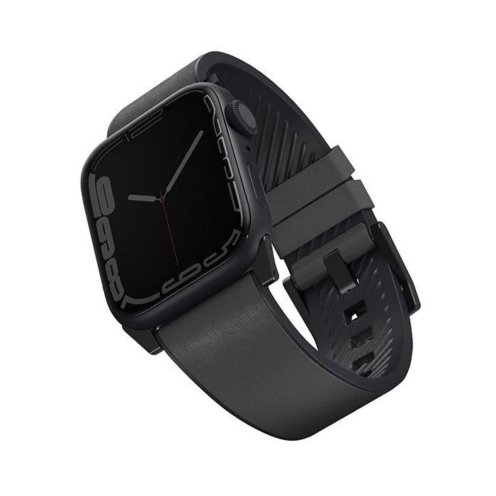 Bracelet pour Apple Watch - UNIQ - Series 1 - Cuir hybride - Gris - Compatible Apple Watch