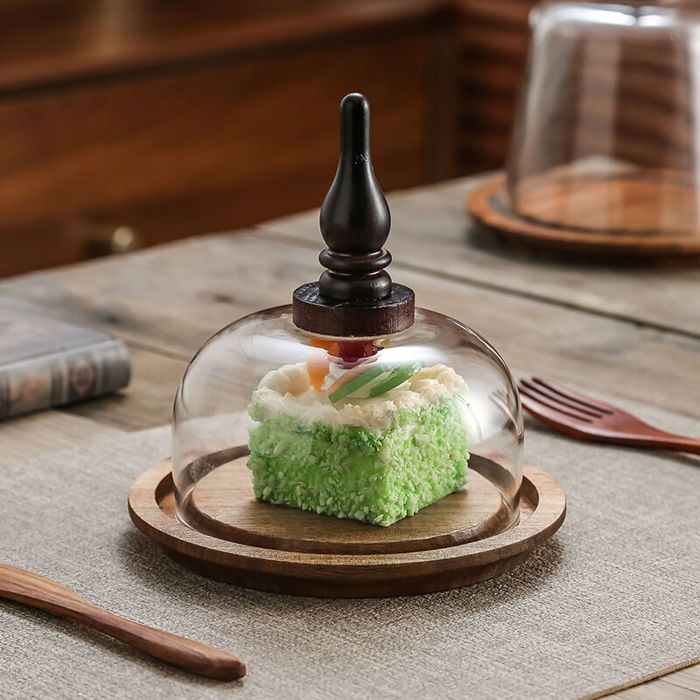 Présentoir à gâteaux avec base en verre et dôme plateau de présentation pour gâteaux pain beurre assiette de service pour fête