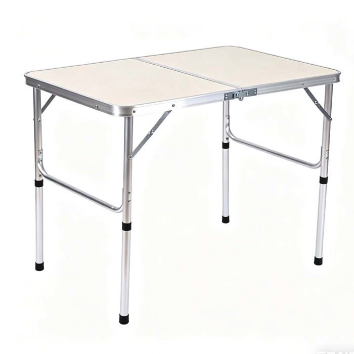 Table pliante - ATHRON - 90 x 60 x 70CM Table pliante de camping Facile à transporter Réglage à trois niveaux Solide et résistant