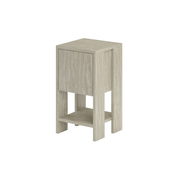 Table de chevet en bois Ema - 30 x 30 x 55 cm - Travertin Table de chevet en bois Ema - 30 x 30 x 55 cm - Travertin