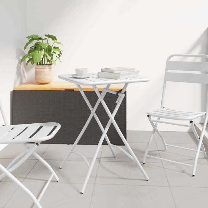 Meuble jardin - Table bistrot Blanc 55 x 55 x 725 cm Acier revêtu de poudre &244