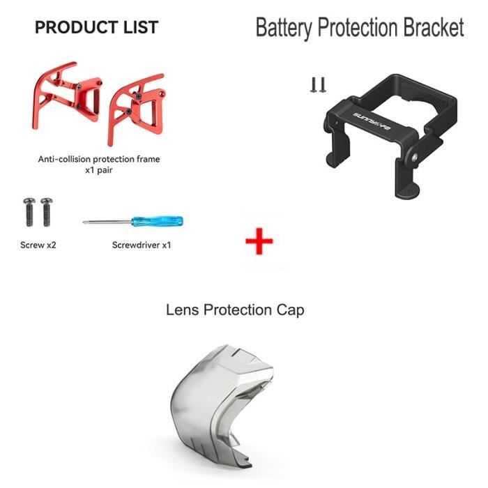 POFET Pare-Chocs Protection Lentille Barre Pour DJI FPV Drone - Protecteur Cardan En Alliage D'Aluminium Rouge Anti-Collision