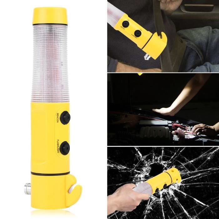 Lot De 2 Marteaux D'urgence 2 En 1 Voiture - Brise-vitre + Coupe-ceinture - Acier Tungstène, Alliage Aluminium