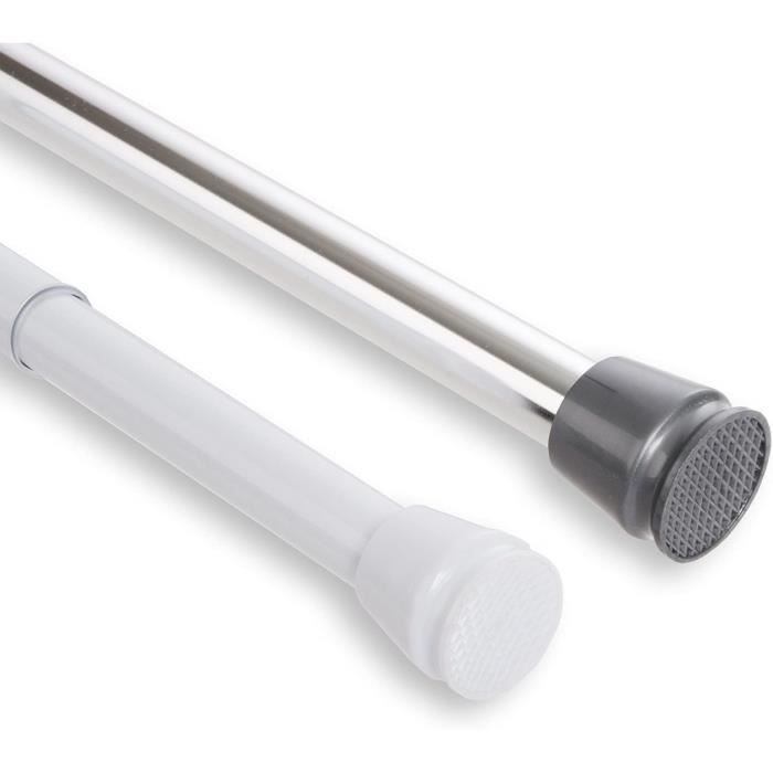 Tringle à Rideau Extensible Sans Perçage – Blanc, 50-80 Cm, Diamètre 25mm, Pour Douche, Fenêtre, Cuisine
