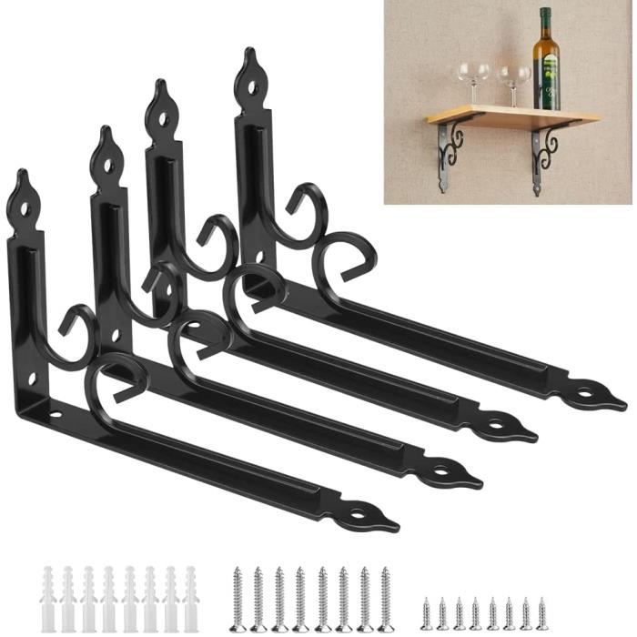 4 Pcs Équerre Étagère en Fer Supports d