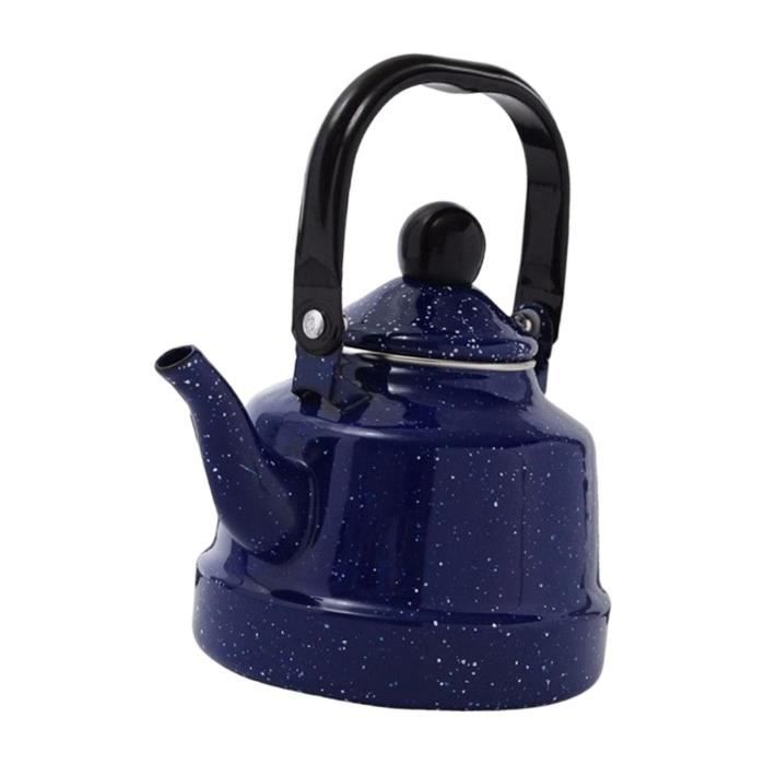 Bouilloire/théière En émail à Pois Rouges - 1,1 L, Compatible Induction, Gaz, électrique - Style Rétro - 6