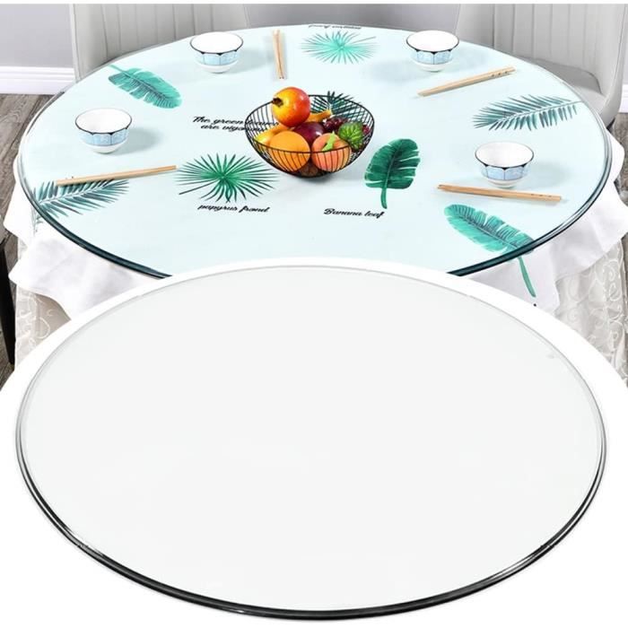 Plateau De Table Rond En Verre Trempé 7 Mm – Diamètre 360 Mm, Transparent Et Résistant - 4