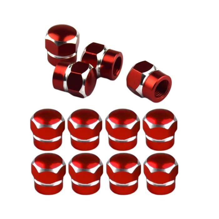 Bouchons De Valve Pneu – Lot De 4 En Aluminium Anodisé – Couleurs Argent, Rouge, Bleu, Noir – Pour Voiture, Moto, Vélo - 9