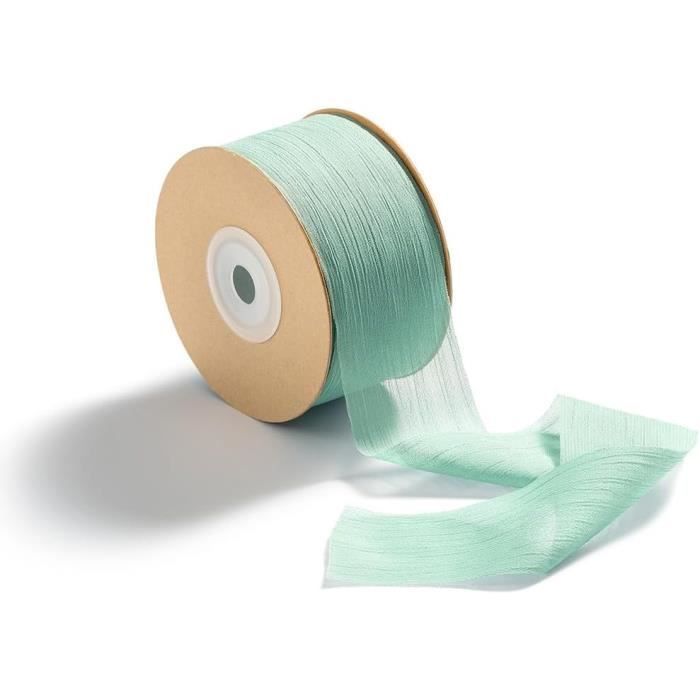 Scotch Vert Papier Crépon Vert Lot De 4 Rouleaux De Ruban Adhésif Vert Pour Fleuriste - 13 Mm - Calibre 22 - Avec 50 Fils Floraux - Ruban Adhésif Et Fil Pour