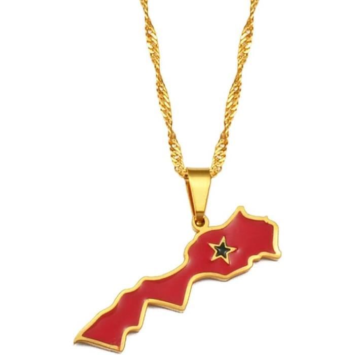 Pendentif Carte Maroc, Or jaune 375 ou 18K - Rosatella