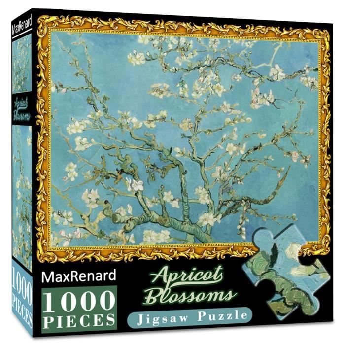 Puzzle 1000 Pièces Fleur D'amandier De Vincent Van Gogh - Marque Puzzle Shop, Fabriqué En Corée