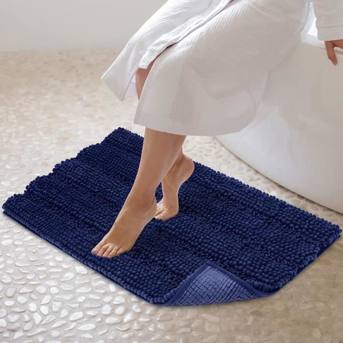 Tapis De Bain Antidérapant Microfibre – 80x50 Cm, Gris – Absorbant Et Doux, Lavable En Machine – Sans Marque