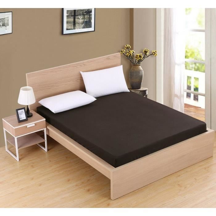 Version Noir - 200x120 cm - Drap-Housse De Matelas À Bande ...