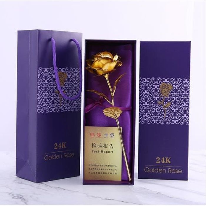COOFIT Rose dor Cadeaux de la Saint-Valentin Fleurs Rose Eternelle d/’Or Rose avec Base et bo/îte Cadeau comme Cadeau pour la Saint Valentin la F/ête danniversaire la F/ête des M/ère