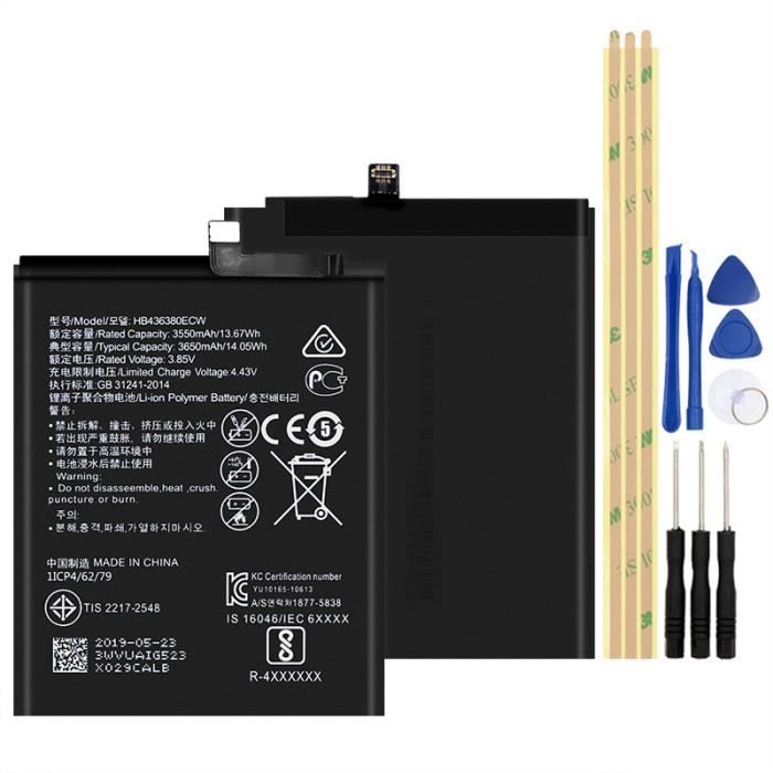 Remplacement Batterie Huawei P30 Batterie Interne Neuve Pour Huawei P30 - 3650mAh - R&eacute;f. HB436380ECW - Avec Outils Batterie 40 Ah