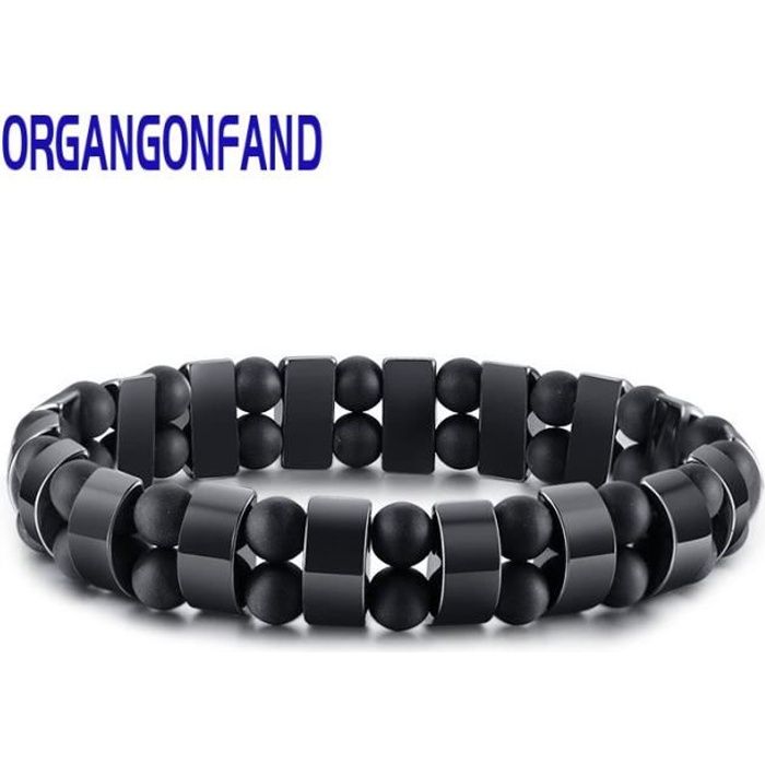 organgonfand bracelet homme noire pierre d'oeil de élasticrope tigre perlage bracelet-cadeau de noël