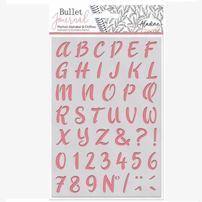 Règle pochoir pour tracer l'Alphabet. Règle pour Bullet Journal.