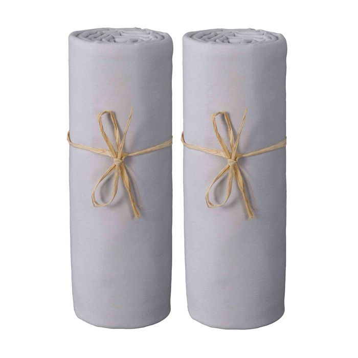 Lot de 2 Draps housse bébé berceau cododo nacelle en Jersey de coton Bio drap très extensible de 40x80 à 50x90 cm beige Ptit Basile 