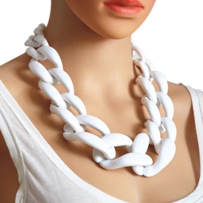 Collier Ancien Vintage En Plastique - Bijou Rétro Occasion à Personnaliser