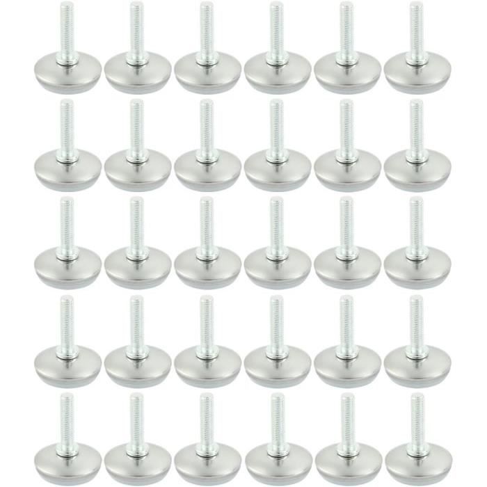 SOURCING MAP 50Pcs Pieds de Nivellement Meuble Réglable Patin meuble Jambe Pied Table Chaise