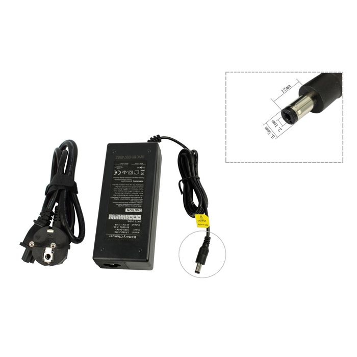 Chargeur 42V pour batterie eBike de rechange SANS SSLC084V42 pour vélo électrique Biria Curtis Cyco E Racing Mifa Tianneng
