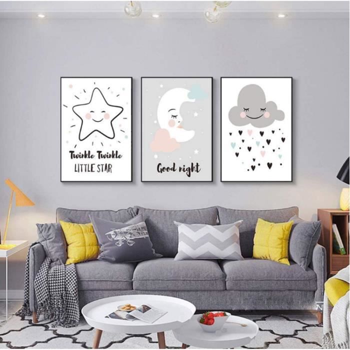 Set De 3 Enfants Chambre Affiche Bebe Chambre Din Fille Deco Pepiniere Decoration Lune Etoile Nuage 30x40cm Cdiscount Maison Set De 3 Enfants Chambre Affiche Bebe Chambre Din Fille Deco Pepiniere Decoration Lune Etoile Nuage 30x40cm Cdiscount Maison