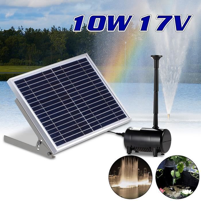 17V 10W Haute Efficacité Fontaine exterieur solaire cascade jardin, Pompe a  eau solaire pour bassin cascade Piscine, câble de 3m - Cdiscount Jardin