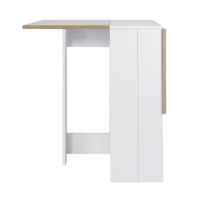 la table pliante au design et à la couleur de style hêtre peut être utilisée comme table, console, bureau temporaire dans le salon