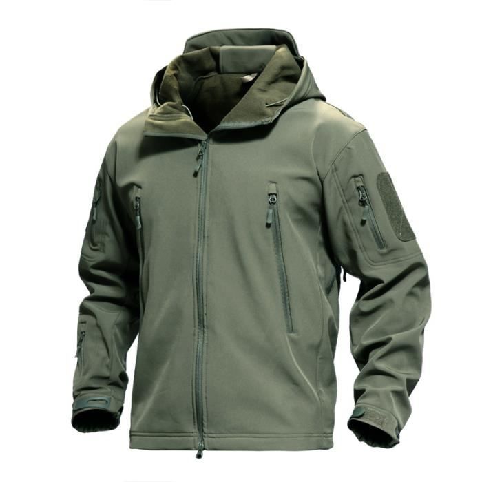 Couleur vert taille 5XL 105 115KG veste d exterieur impermeable SoftShell coupe vent de chasse manteau de r Cdiscount