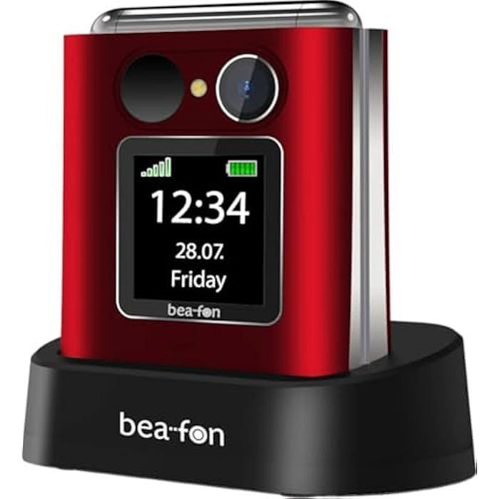 Beafon Silverline Fold10 - Téléphone clapet 22 (559 cm) écran couleur bouton SOS Bluetooth
