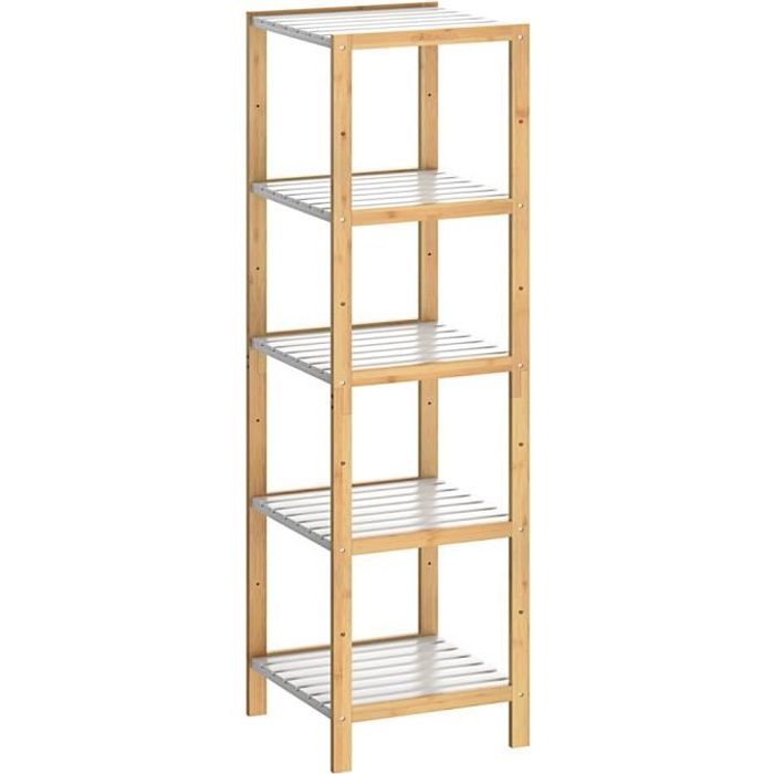 Étagère De Rangement 5 Niveaux En Bois - 136x58x27 Cm - Casaria® Multifonction