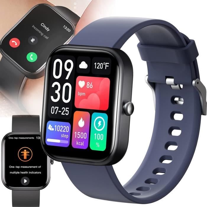 Montre Connectée AKEDA - Tracker Activité, Fréquence Cardiaque, Oxygène Sanguin, Sommeil, 16 Modes Sport, étanche, Autonome 10 Jours